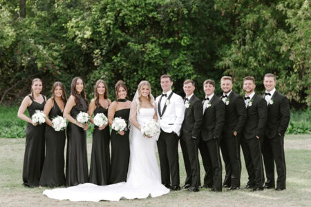 Bride and groom with bridal party